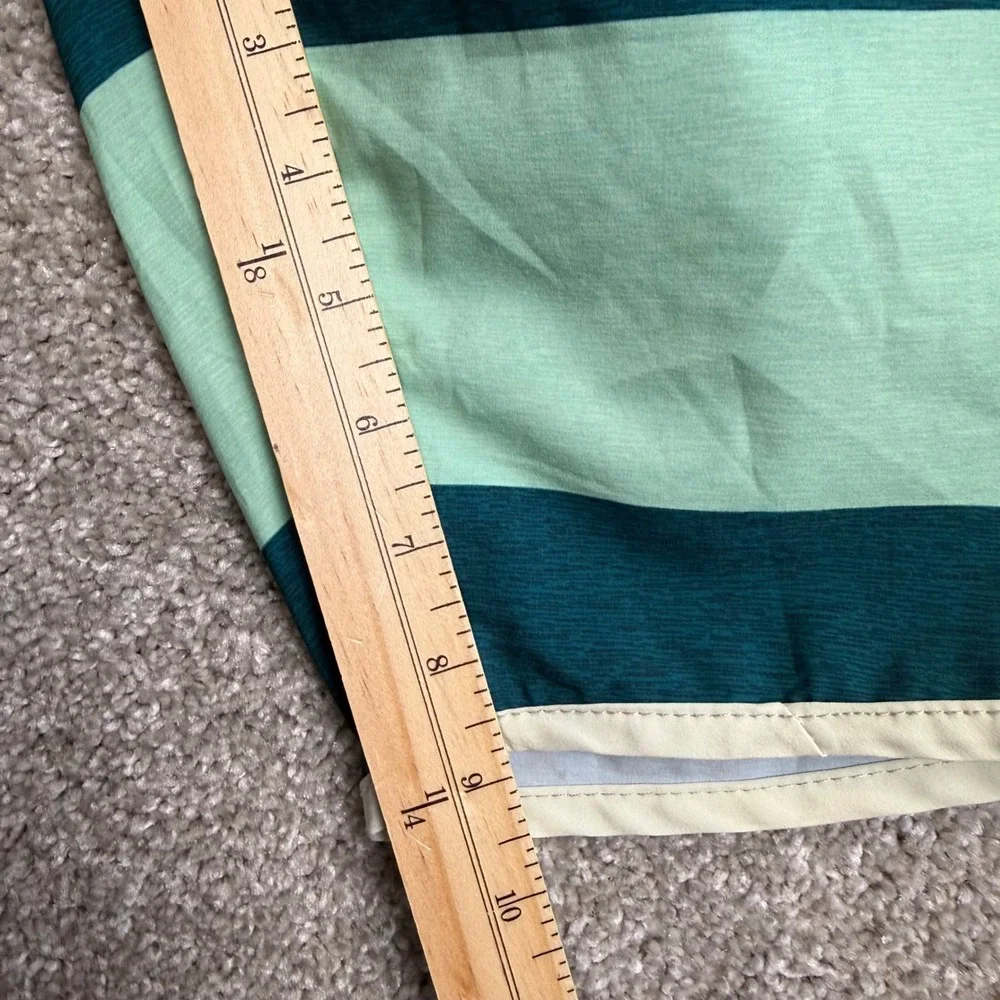 Jetty Marine Supply Mens Size 31 Striped Board‎ Shorts Green Teal Swim Trunks